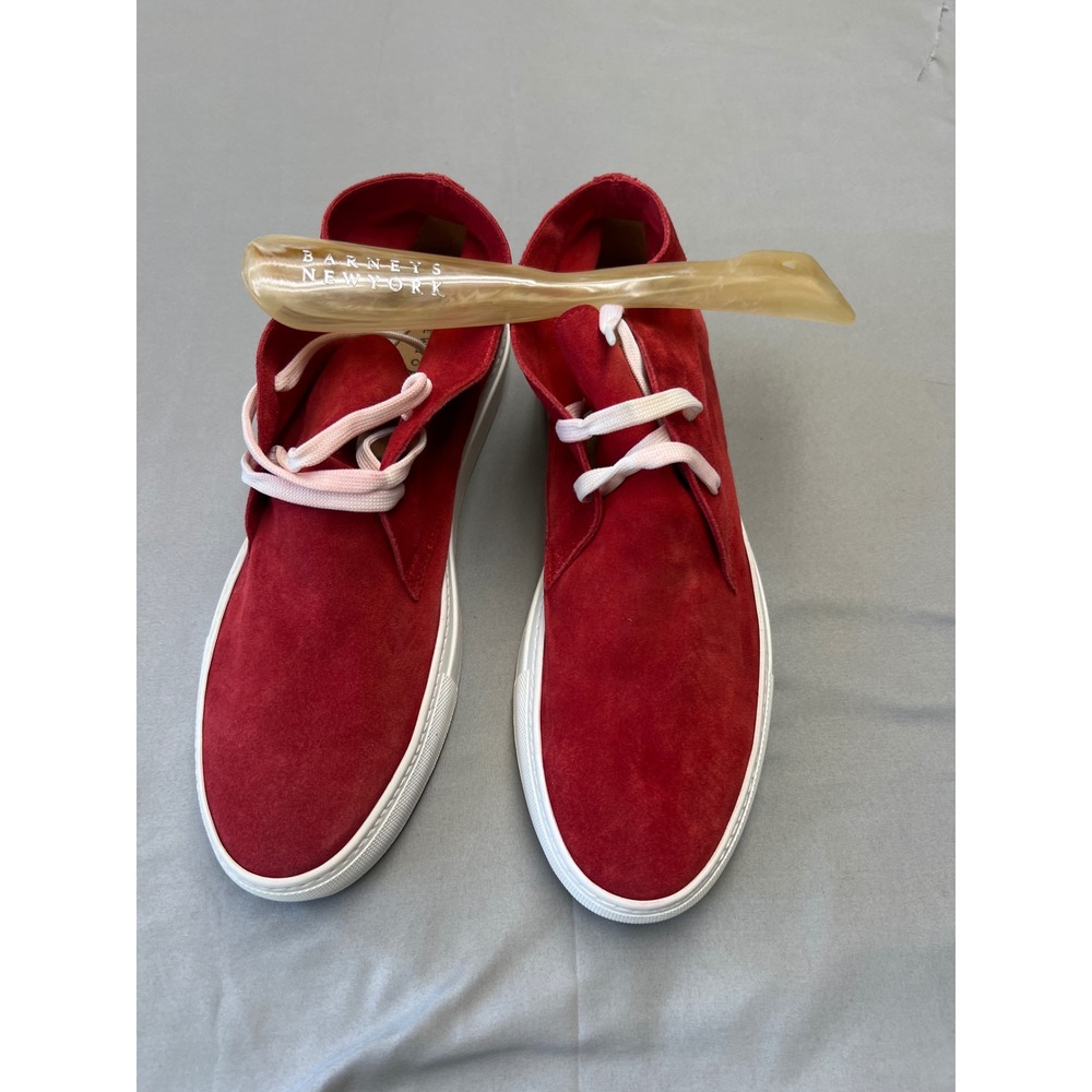 Barneys New York Mens Red Suede Chukka Sneakers Mid Top Shoes E5 4118 Size 10M